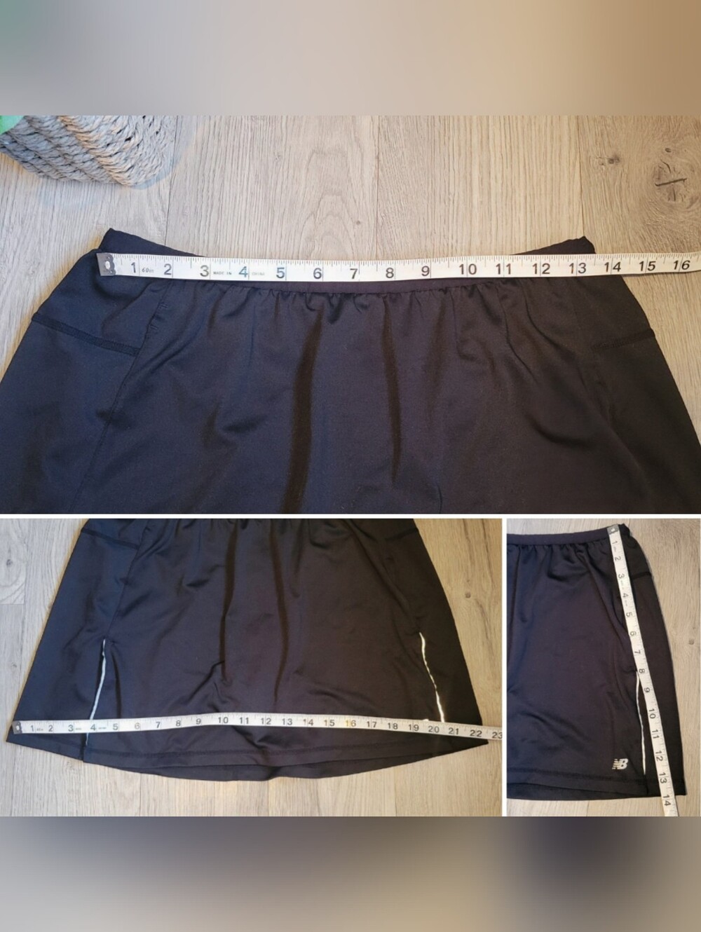 New Balance Lightning Dry Black Athletic Skorts (Skirt + Built-in Short), Medium - Picture 4 of 16
